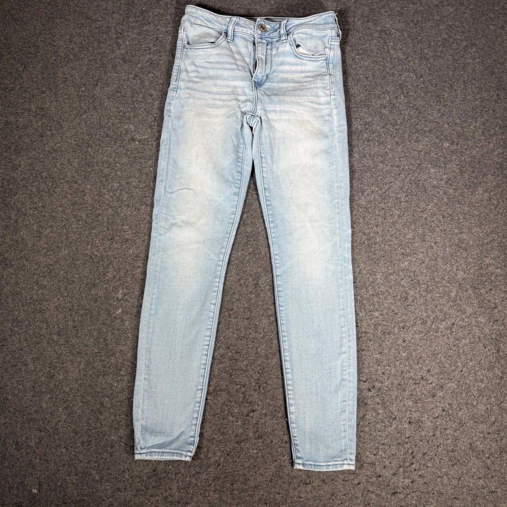 American Eagle Womens Hi-Rise Jegging Light Wash Next Level Stretch 4 Regular